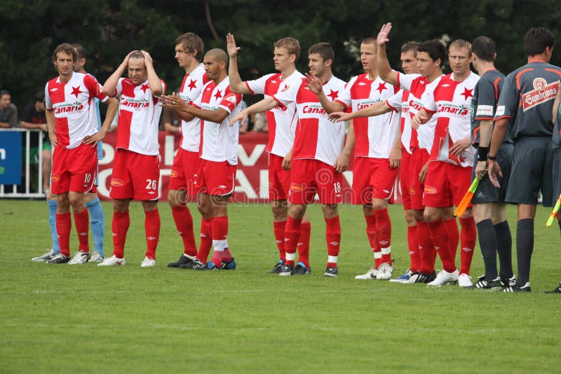 Slavia Prague team editorial stock image. Image of soccer - 12556149