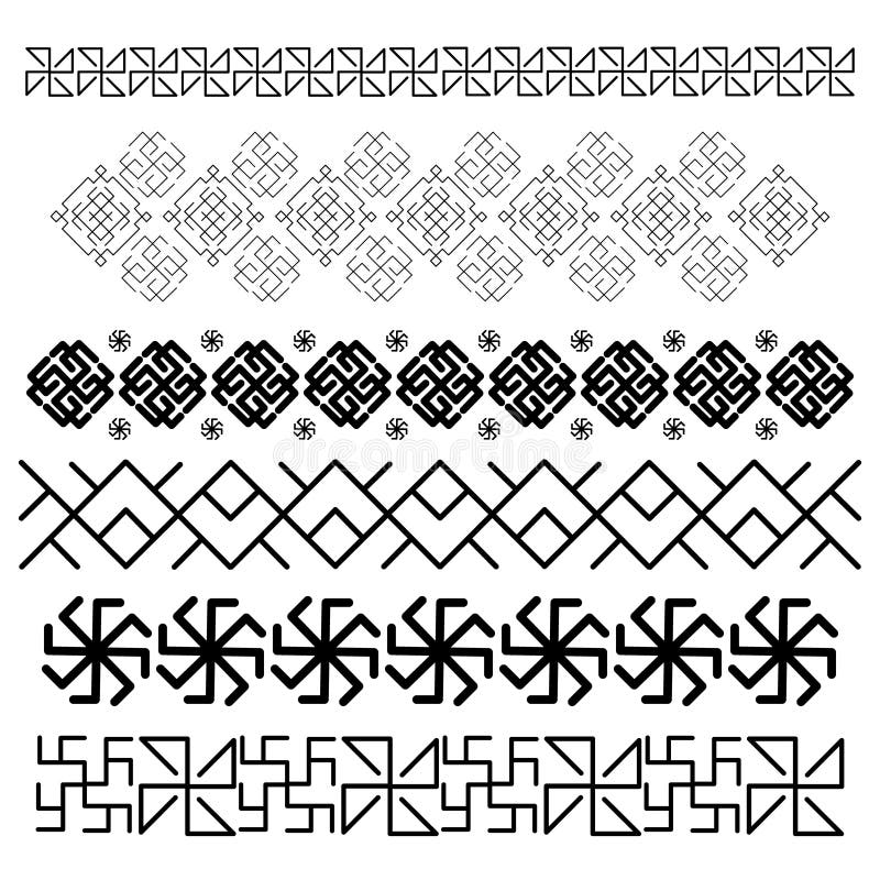 Slavic ornaments stock vector. Illustration of geometry - 54889969