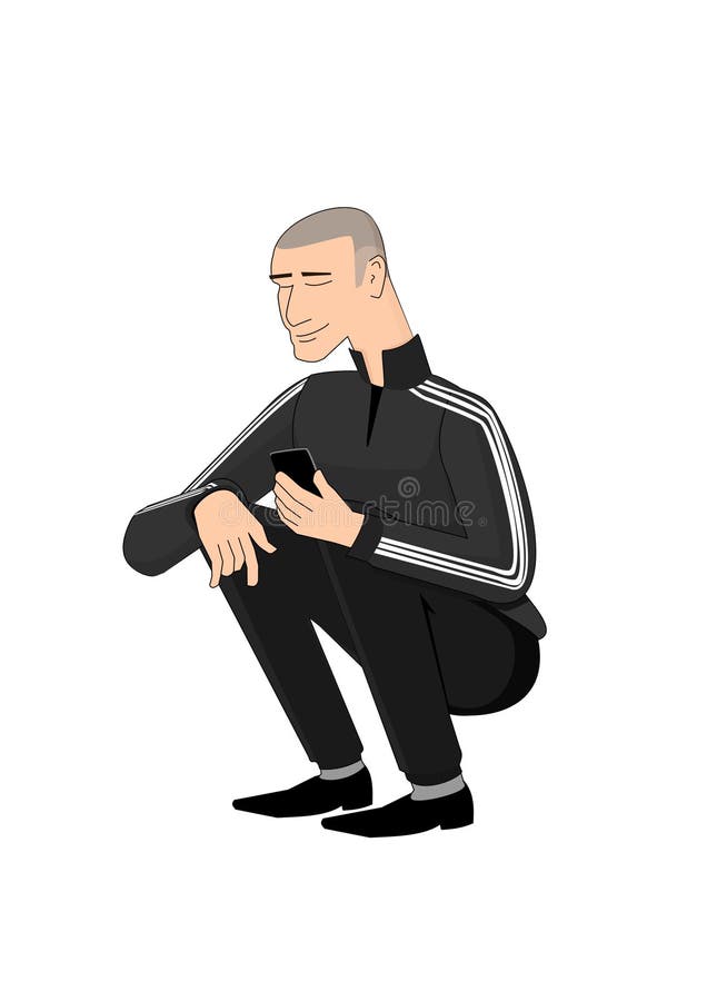 Slavische hurkzit stock illustratie