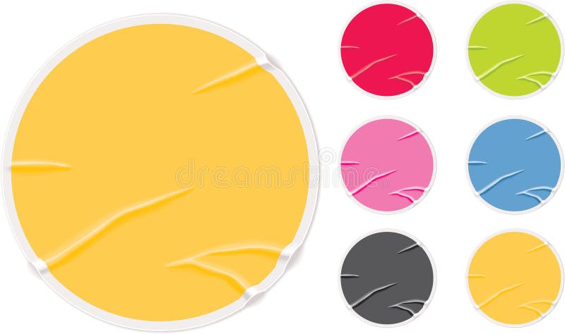 Slecht gelijmde oude lege stickers stock illustratie Slecht gelijmde oude lege stickers stock illustratie
