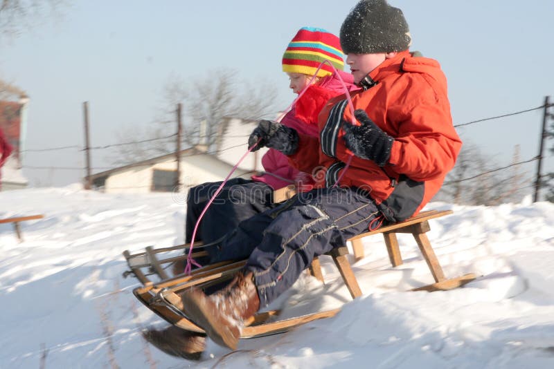 Children sledding