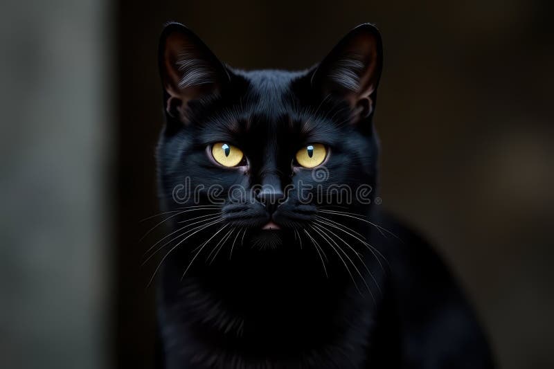 Sleek Black Cats Intimate Closeup vektor illustrationer