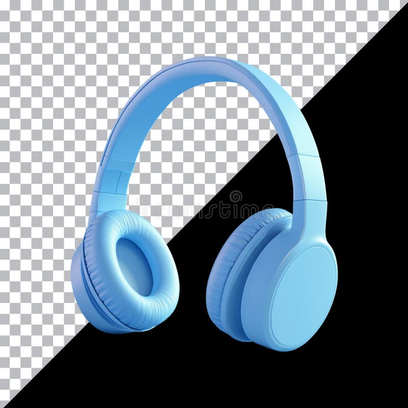 Sleek Blue Wireless Kopfhörer Mockup Blank Design für Logoplatzierung und Werbegrafiken lizenzfreie abbildung