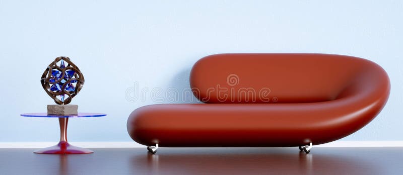 Sleek 3D-Generated Design Chair royalty free illustration