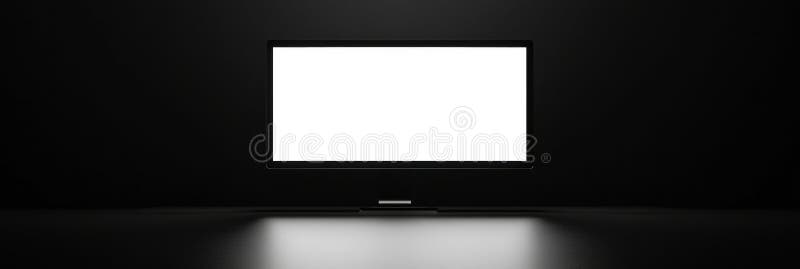 Sleek desktop monitor illuminating a minimalistic workspace in a clean professional style with soft shadows royalty free stock photography