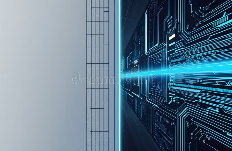 Sleek digital background with tech grids stock illustration