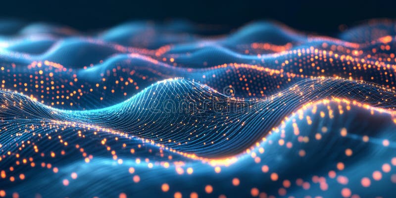 A sleek and dynamic abstract background with softly flowing neon currents forming a radiant royalty free stock photos