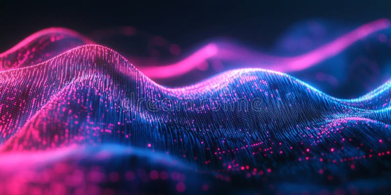 A sleek and dynamic abstract background with softly flowing neon currents forming a radiant royalty free stock image