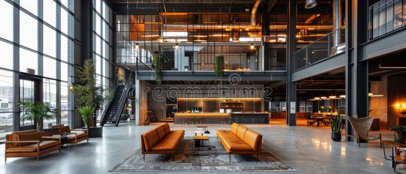 Set of Four Mid-Century Modern Industrial Metal and Glass Lights