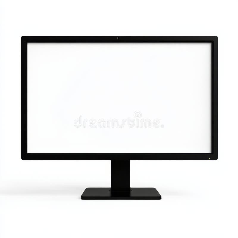 Sleek minimalist black frame monitor on white background