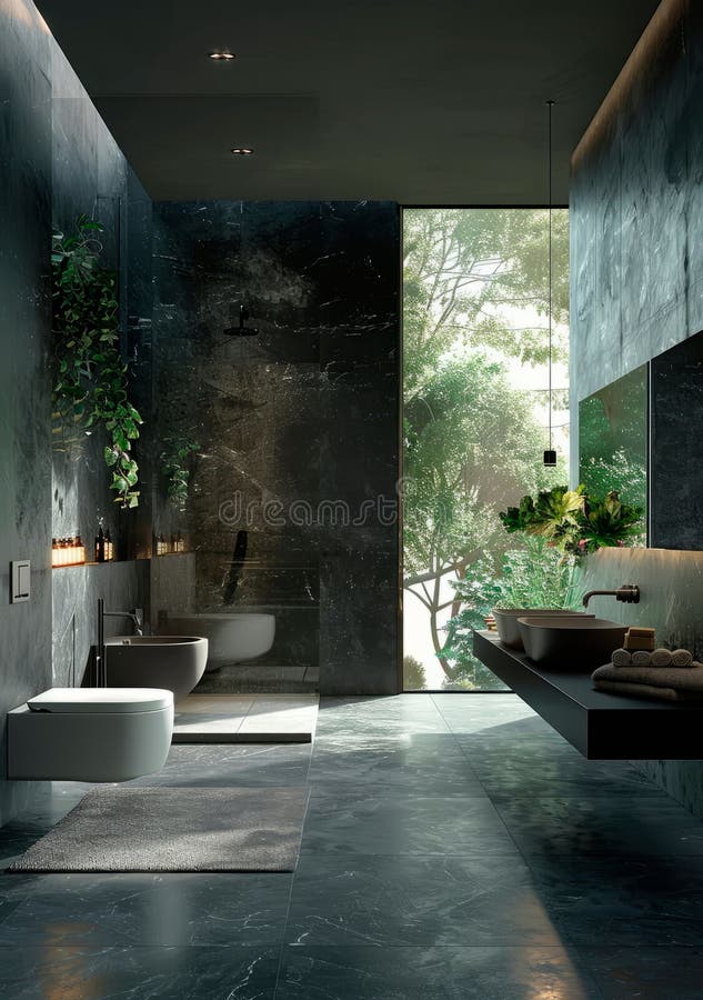 A Sleek and Modern Bathroom with a Focus on Functionality, Featuring a ...