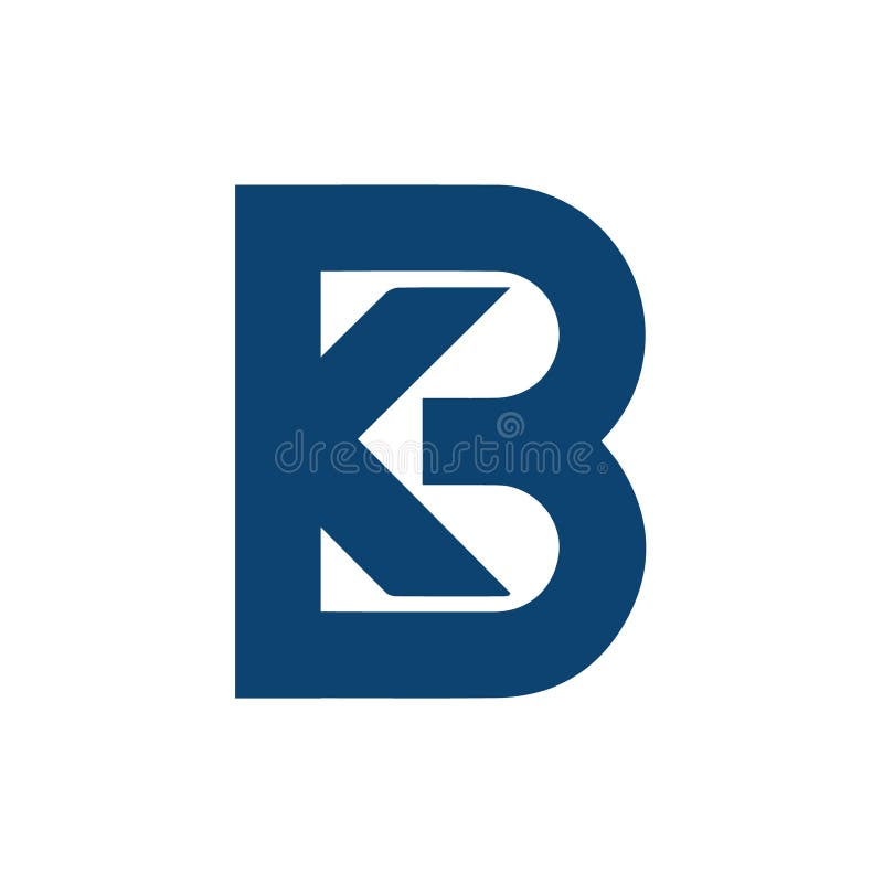 Sleek, modern KB logo letter stock illustration