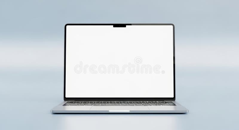 Sleek modern laptop with blank screen ready for your creative content and digital designs royalty free illustration