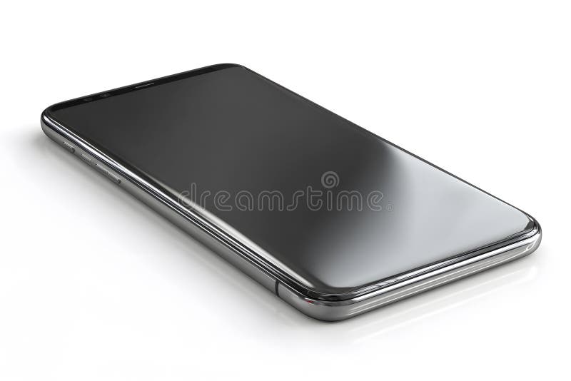 Sleek modern smartphone with glossy finish placed on a white surface vector illustration