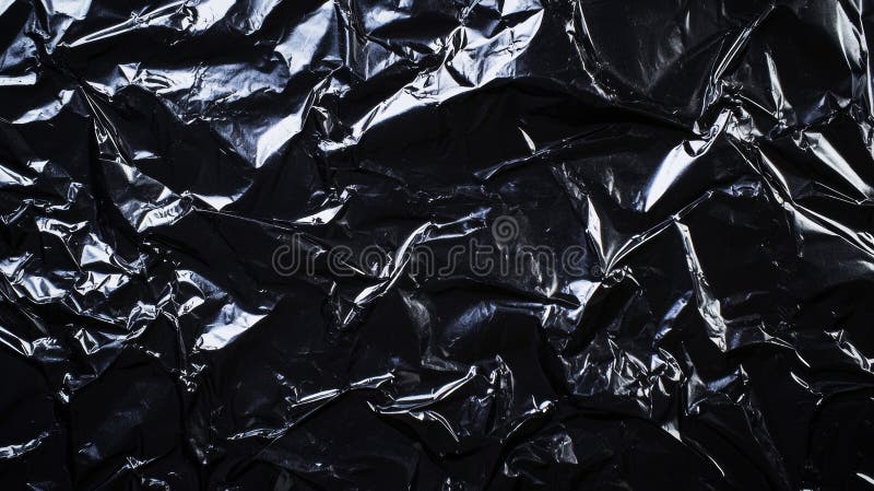 A sleek and mysterious decorative background using an abstract black metallic foil texture royalty free stock photos