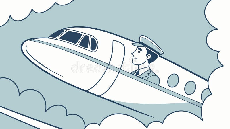 Sleek Private Jet in Flight, Symbolizing Luxury Travel and Executive Speed, vector design Generative AI stock illustration