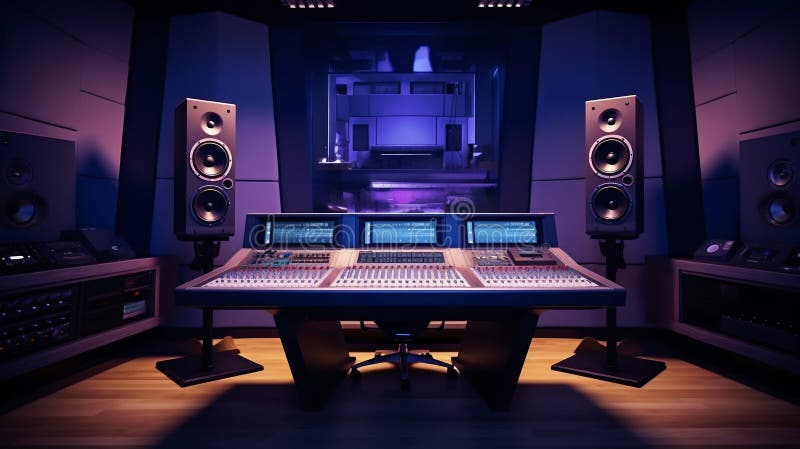 Sleek Professional Recording Studio Interior. Generative ai stock illustration