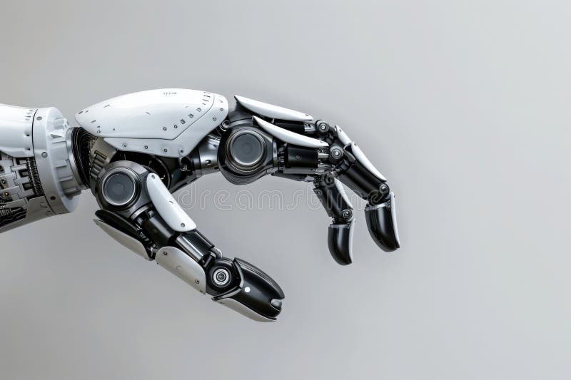 Exploring innovative automation with a futuristic robotic hand against a clean background vector illustration