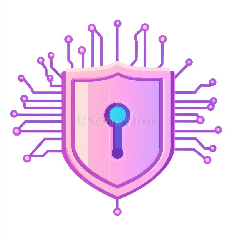 A sleek and simple icon vector representing essential cybersecurity measures to safeguard digital information and privacy royalty free illustration