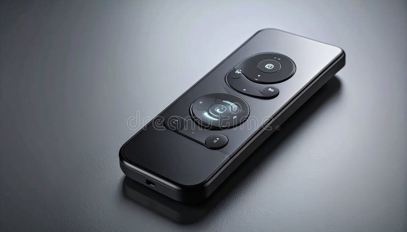 Sleek Smart TV Remote on a Reflective Surface royalty free illustration
