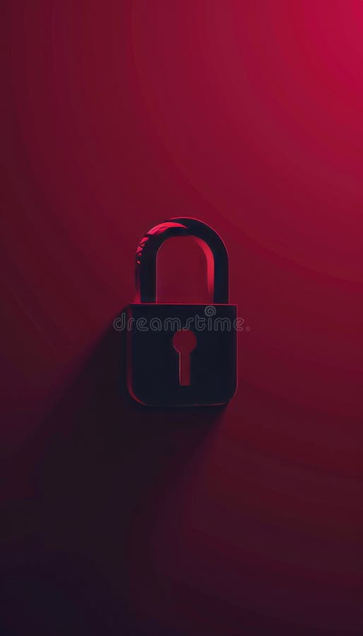 Sleek visual of a simple computer password on a deep dark red background without shadows vector illustration