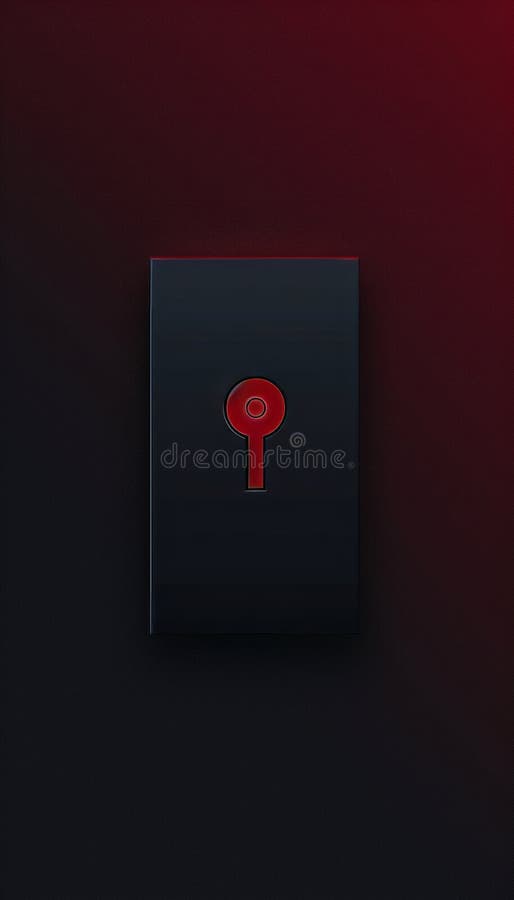 Sleek visualization of a simple computer password on a dark red background without shadows stock illustration