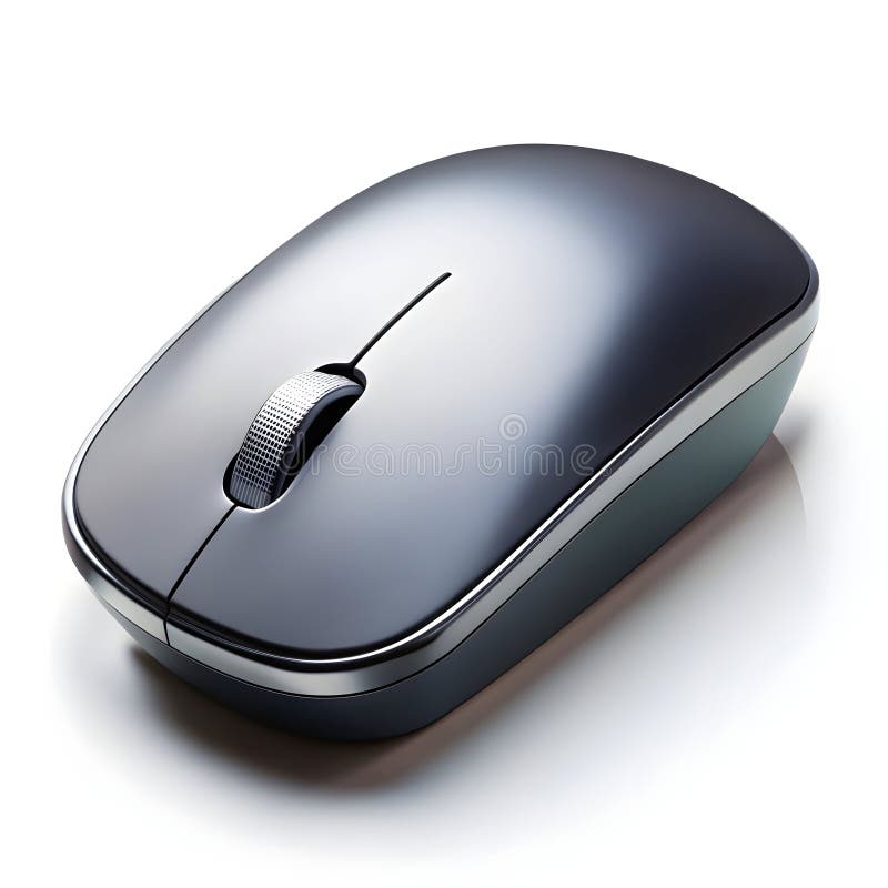 A sleek wireless mouse featuring a modern design, ergonomic shape, and smooth surface, perfect for effortless navigation and comfort. Old computer keyboard cpu monitor illustrations