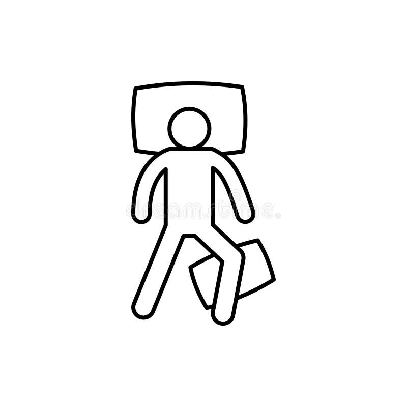 Sleep Bed Man Sleeping Vertical Icon. Element of Sleep Pose Icon Stock