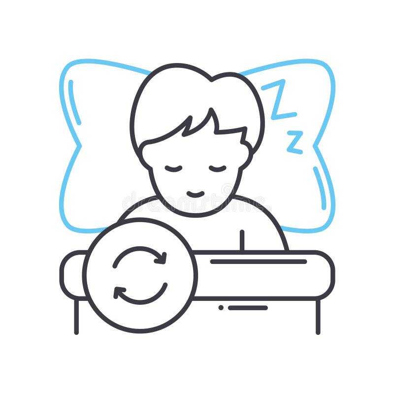 Sleep Cycle Line Icon Outline Symbol Vector Illustration Concept Sleep Cycle Line Icon Outline Symbol Vector Illustration Concept
