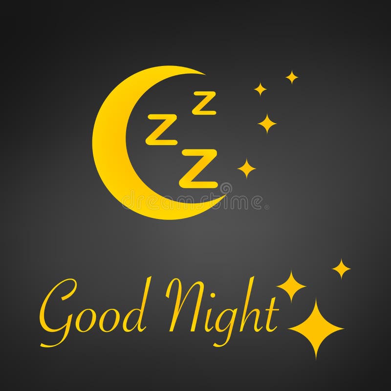 Sleep Design Background, Zzz Moon, Good Night Sign and Stars, Vector ...