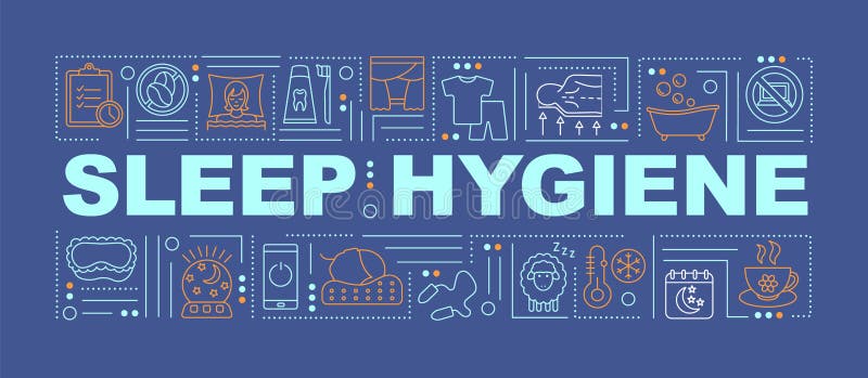 Sleep Hygiene Word Concepts Banner Stock Vector - Illustration of