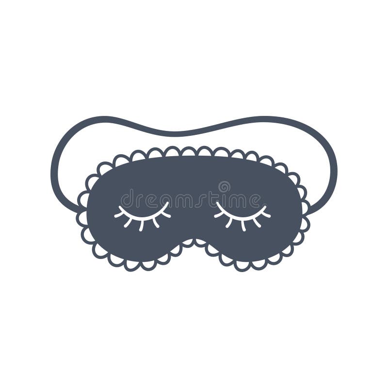 Sleep mask for eyes. Night accessory to sleep, travel and recreation. Isolated vector illustration on white background