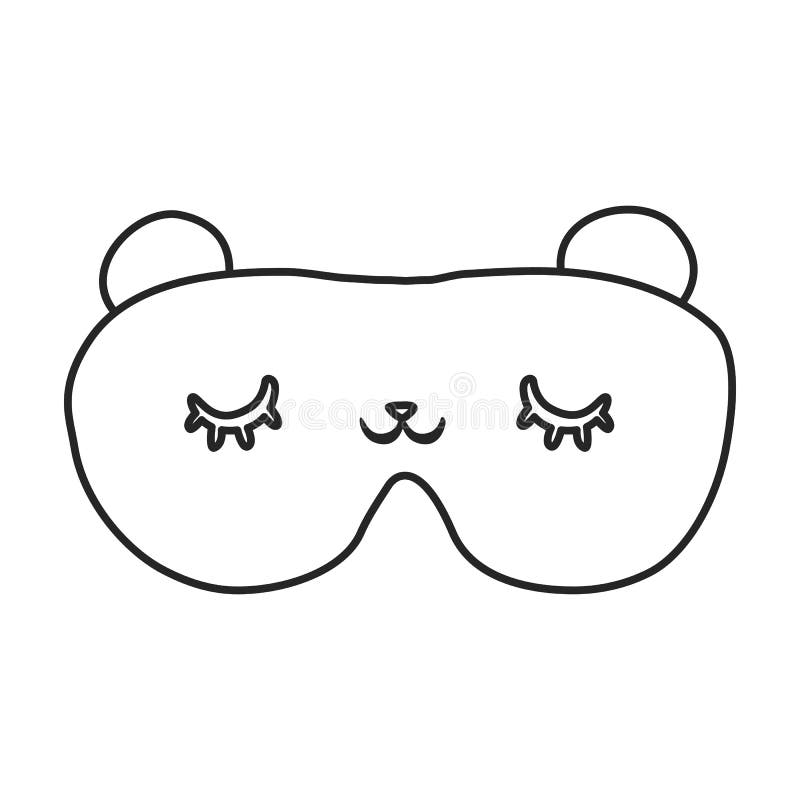 Sleep Mask Vector Outline Icon. Vector Illustration Mask For Eye On