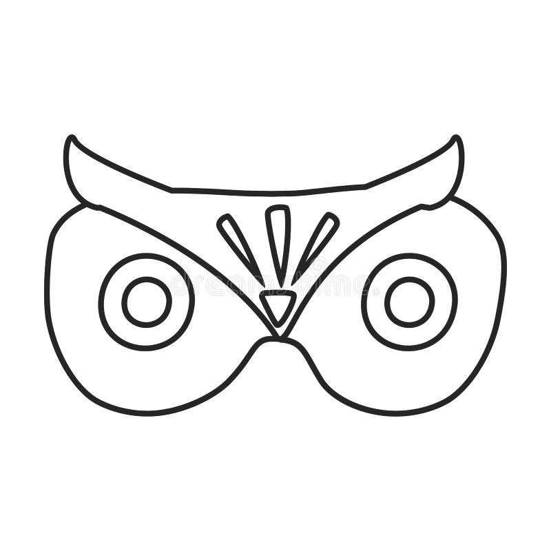 Sleep Mask Vector Outline Icon. Vector Illustration Mask for Eye on