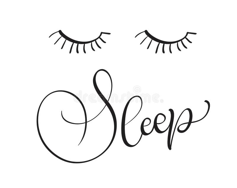 Sleep Text on White Background. Calligraphy Lettering Vector ...