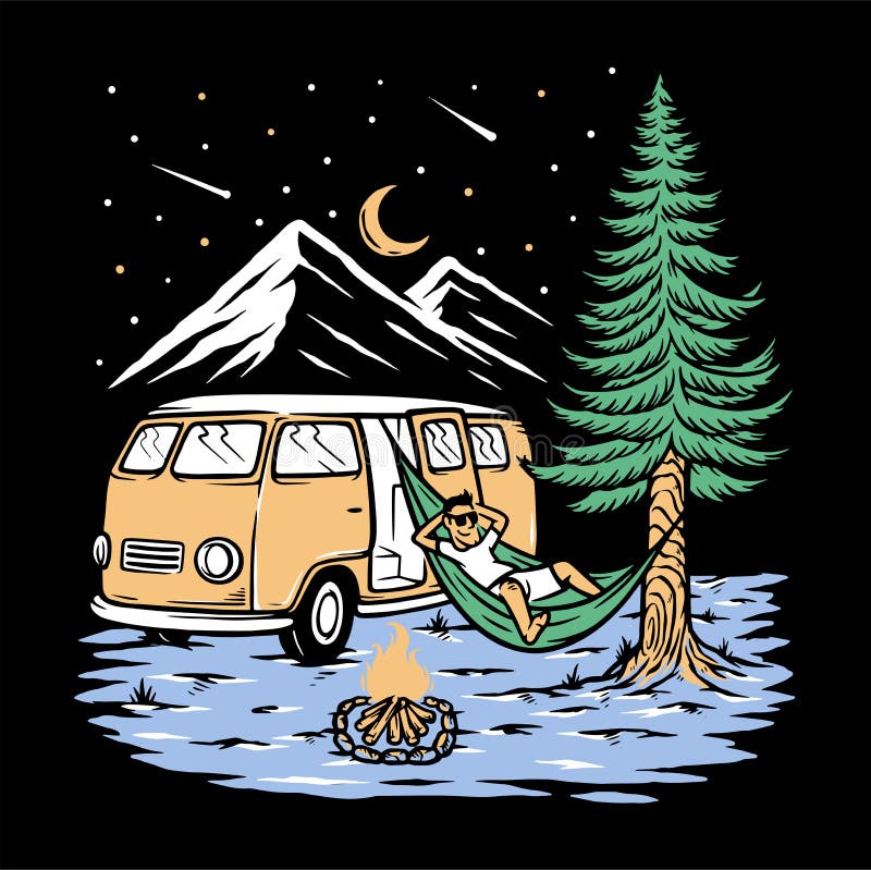 Sleep Under the Stars Illustration Stock Vector Illustration of