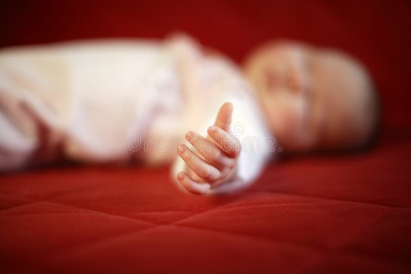 Sleeping baby stock image