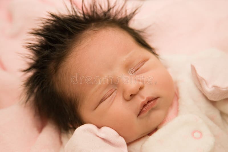 sleeping baby hair