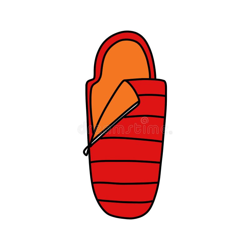Sleeping bag doodle icon, vector color illustration vector illustration