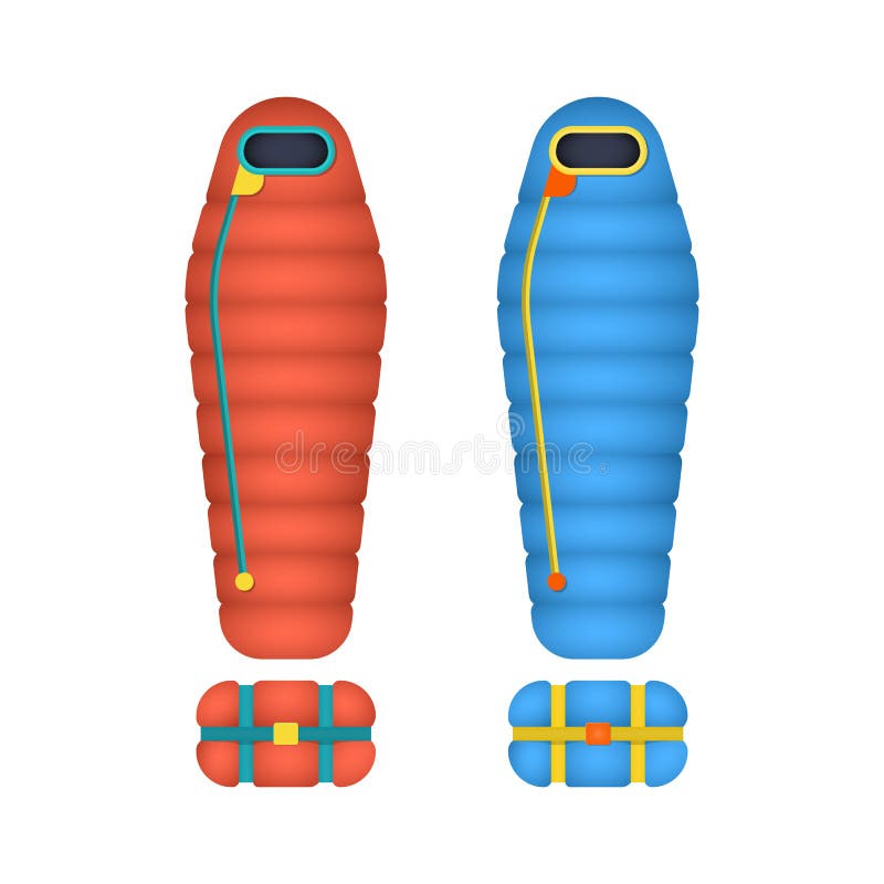 Sleeping bag illustration stock vector. Illustration of outdoor 84373461