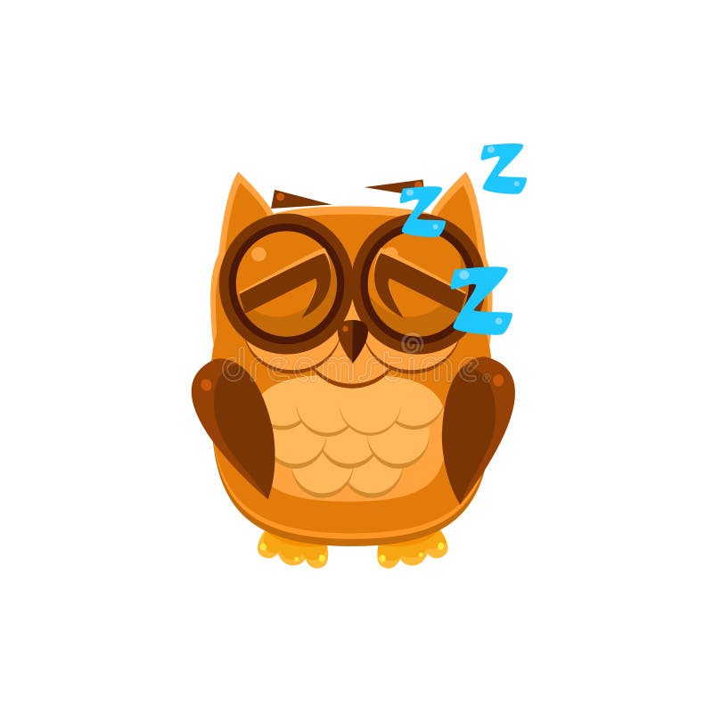 Sleeping Owl. Icon. Vector. Flat. Stock Illustration - Illustration of ...