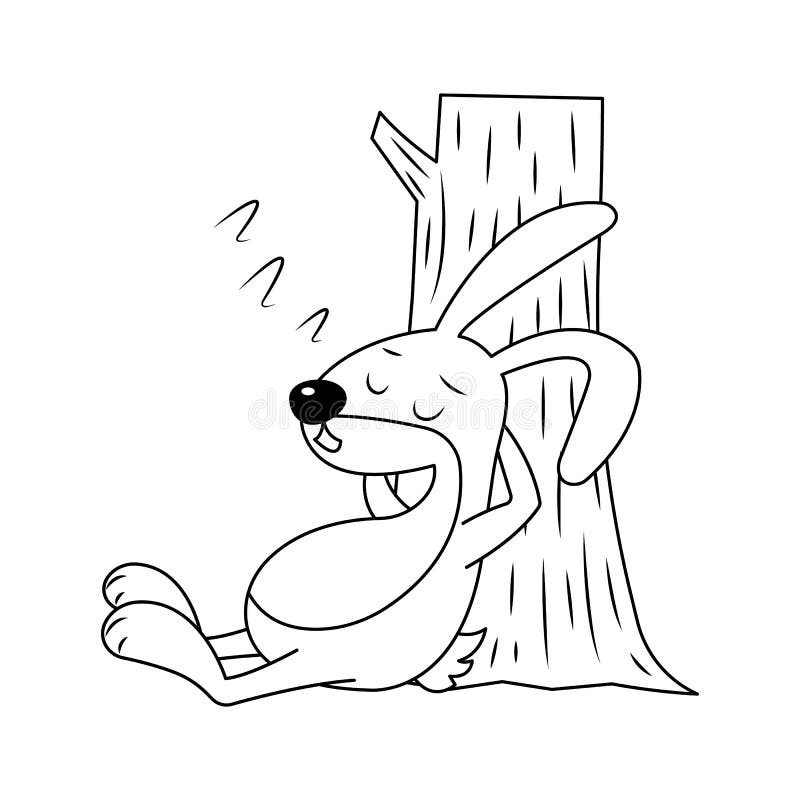Sleeping Bunny Colorless Stock Vector Illustration Of White 187936237