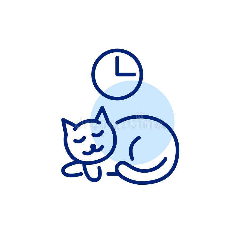 Sleeping Cat. Take a Nap. Pixel Perfect, Editable Stroke Line Icon Stock  Vector - Illustration of lying, indoor: 270226681