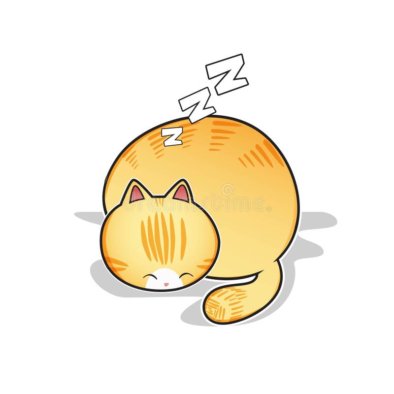 Sleeping Cat Vector Illustration Vector Design Stock Illustration
