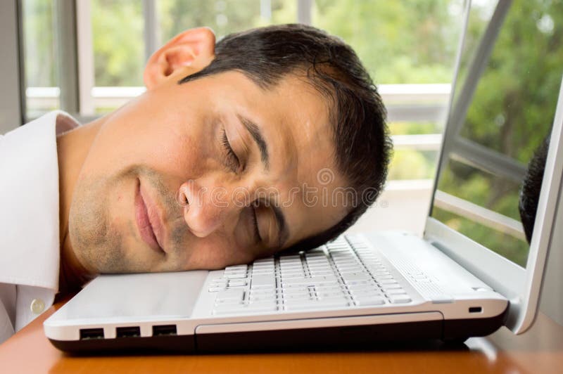Worn Out Person Sleeping Workplace Stock Photos Download 13