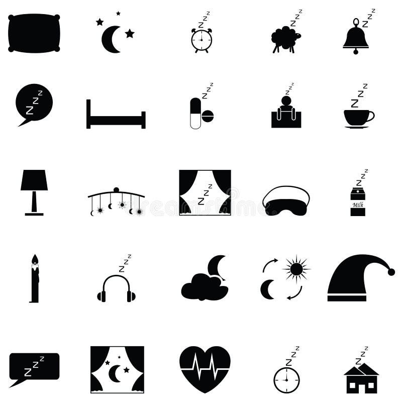 Sleeping icon set stock vector. Illustration of healthy 107352648