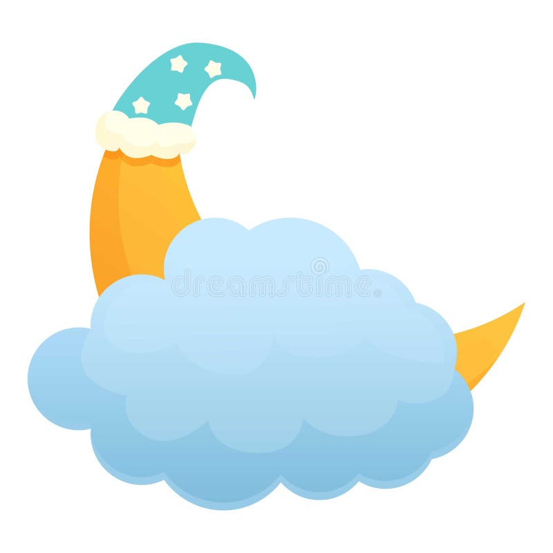 Sleeping moon icon cartoon vector. Kid cradle vector illustration