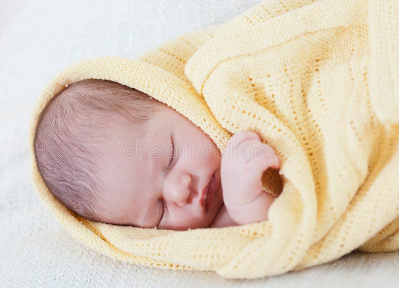 Sleeping newborn baby stock photo. Image of blanket, caucasian 25897486