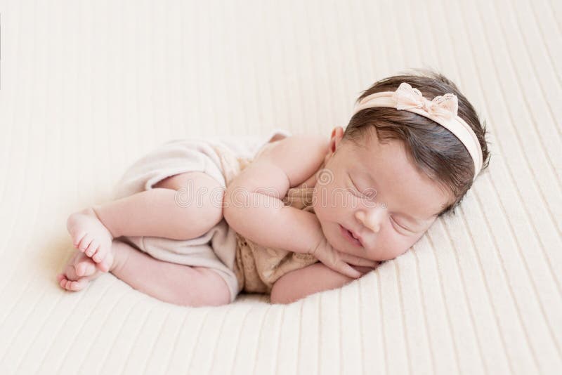 Sleeping newborn baby. Healthy and medical concept. Healthy child, concept of hospital and happy motherhood. Infant baby. Happy