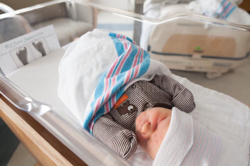 Sleeping Newborn Baby in Hospital stock photography Sleeping Newborn Baby in Hospital stock photography
